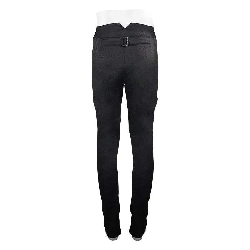 Hoch taillierte Herren-Jacquardhose mit Zweireiher