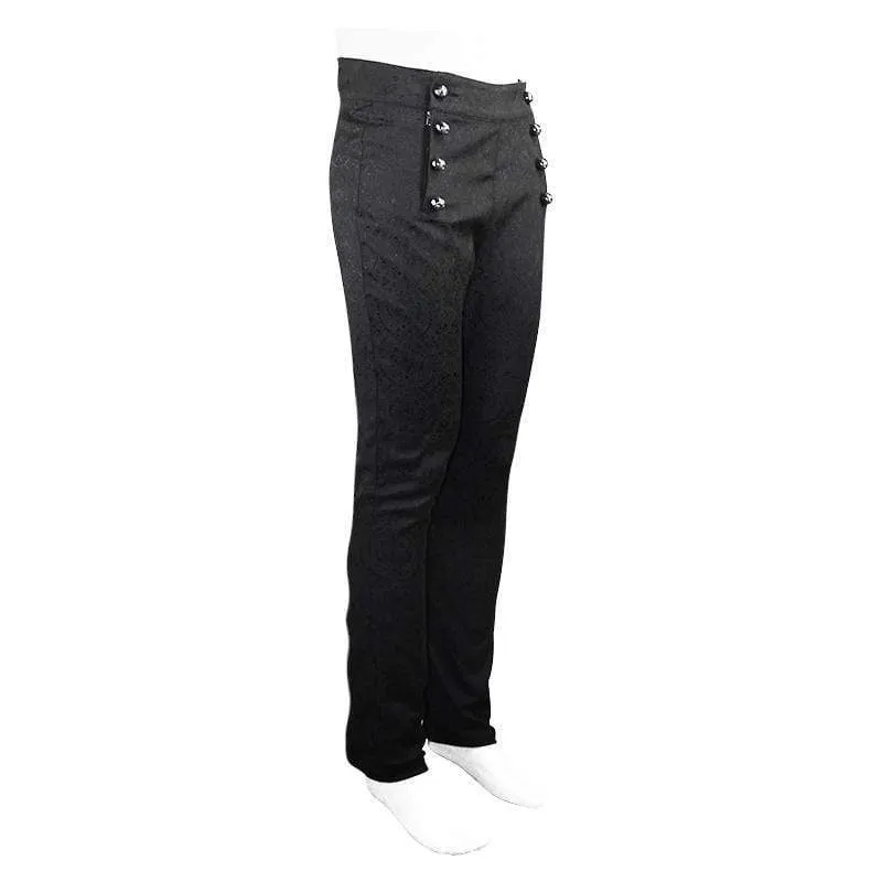 Hoch taillierte Herren-Jacquardhose mit Zweireiher
