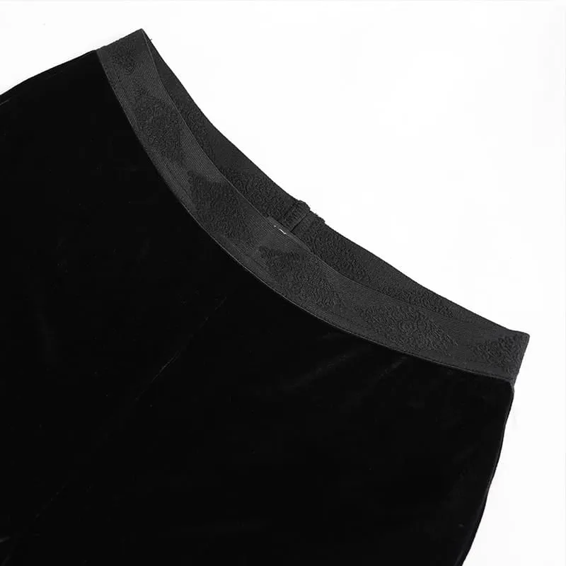 Damen Goth Floral Lace schiere Bell-Bottoms