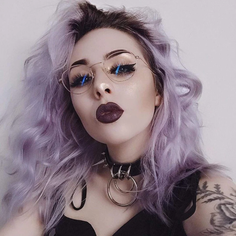 Frauen Goth O-Ring Nieten Kunstleder Choker