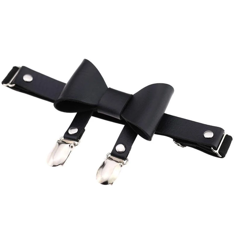 Frauen Punk Bowknot Strumpf Strumpfband Bein Ring