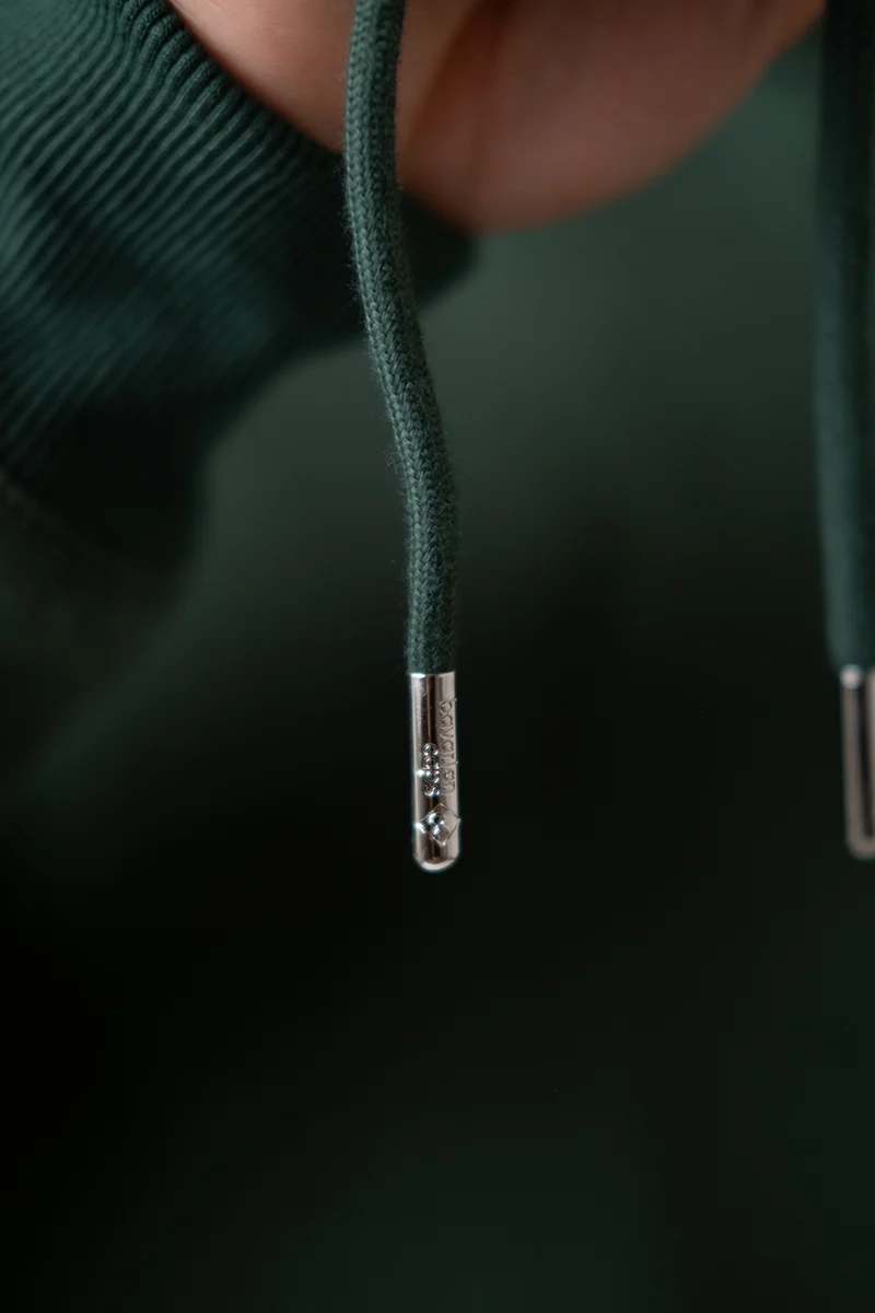 Herren Hoodie mit Edelweiß-Stickerei - dunkelgrün
