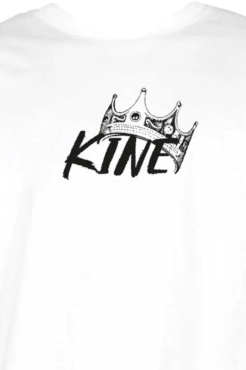 Unisex T-Shirt 'KINE' mit König Ludwig II.-Aufdruck - weiss