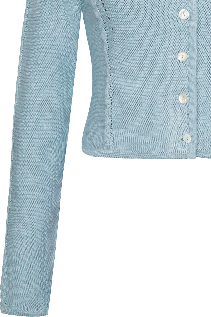 Damen Trachten-Strickjacke kurz - türkis
