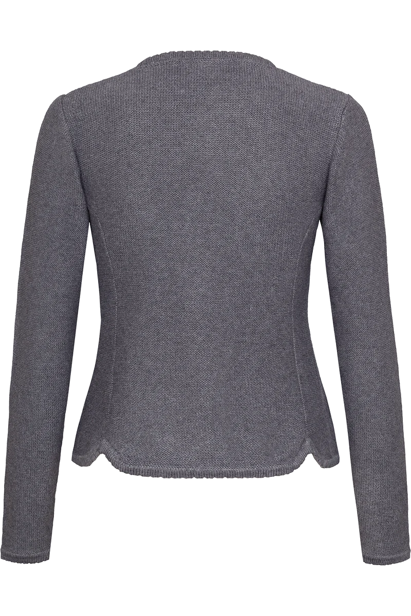 Damen Dirndljacke Strickjacke tailliert - zinn