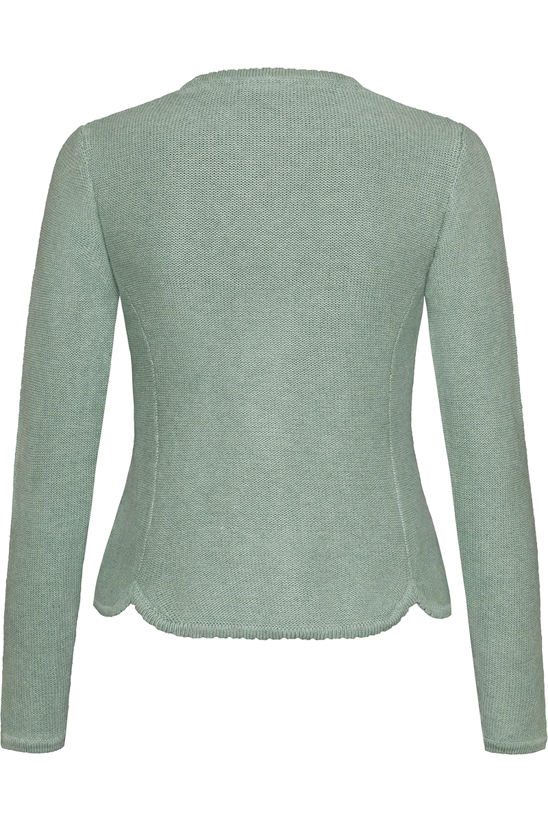Damen Dirndljacke Strickjacke tailliert - salbei