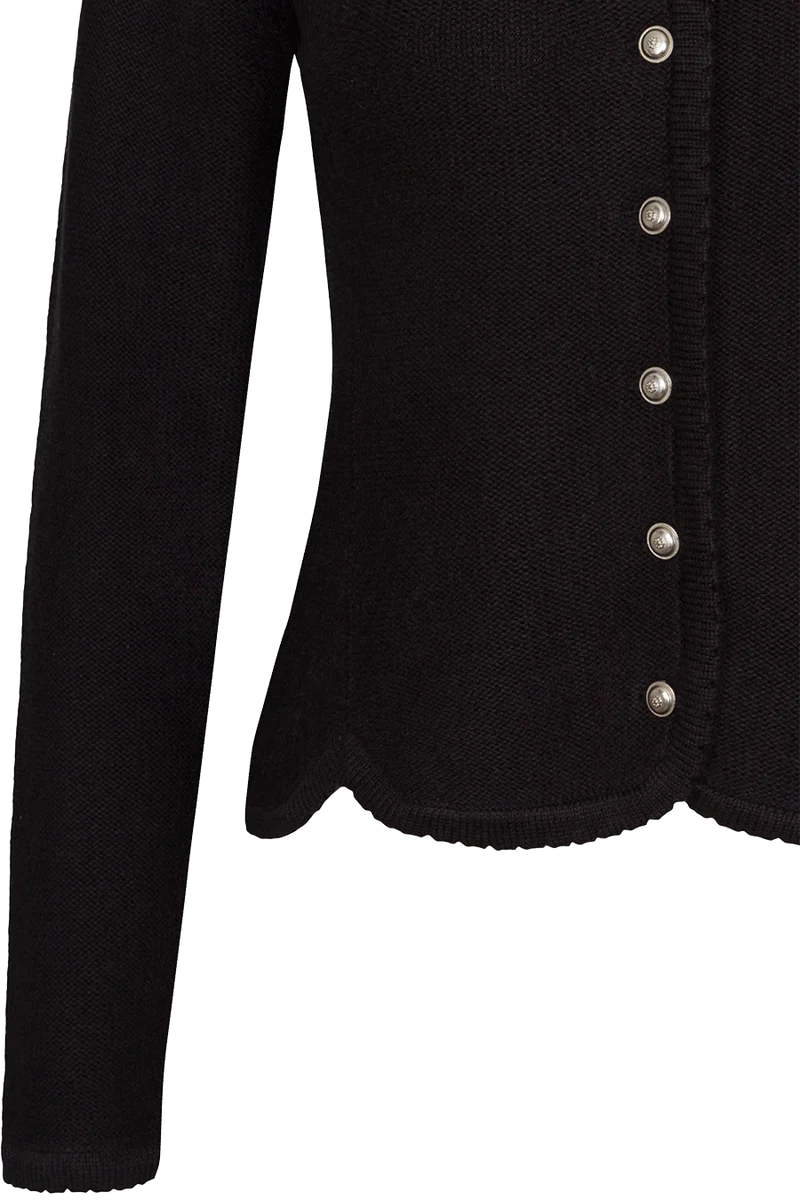 Damen Dirndljacke Strickjacke tailliert - schwarz