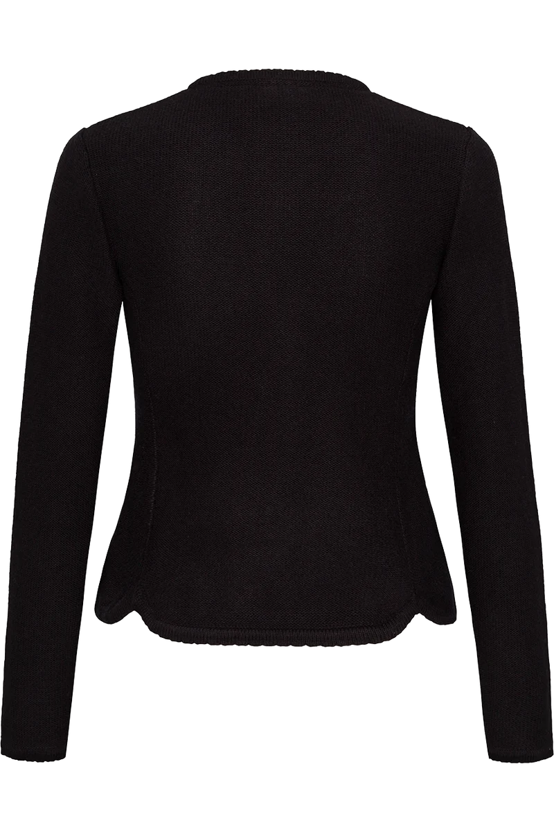 Damen Dirndljacke Strickjacke tailliert - schwarz