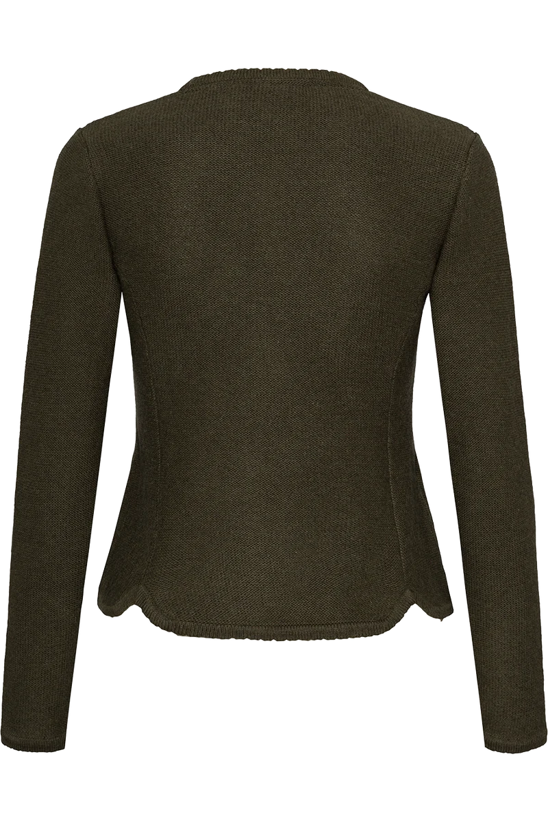Damen Dirndljacke Strickjacke tailliert - olive