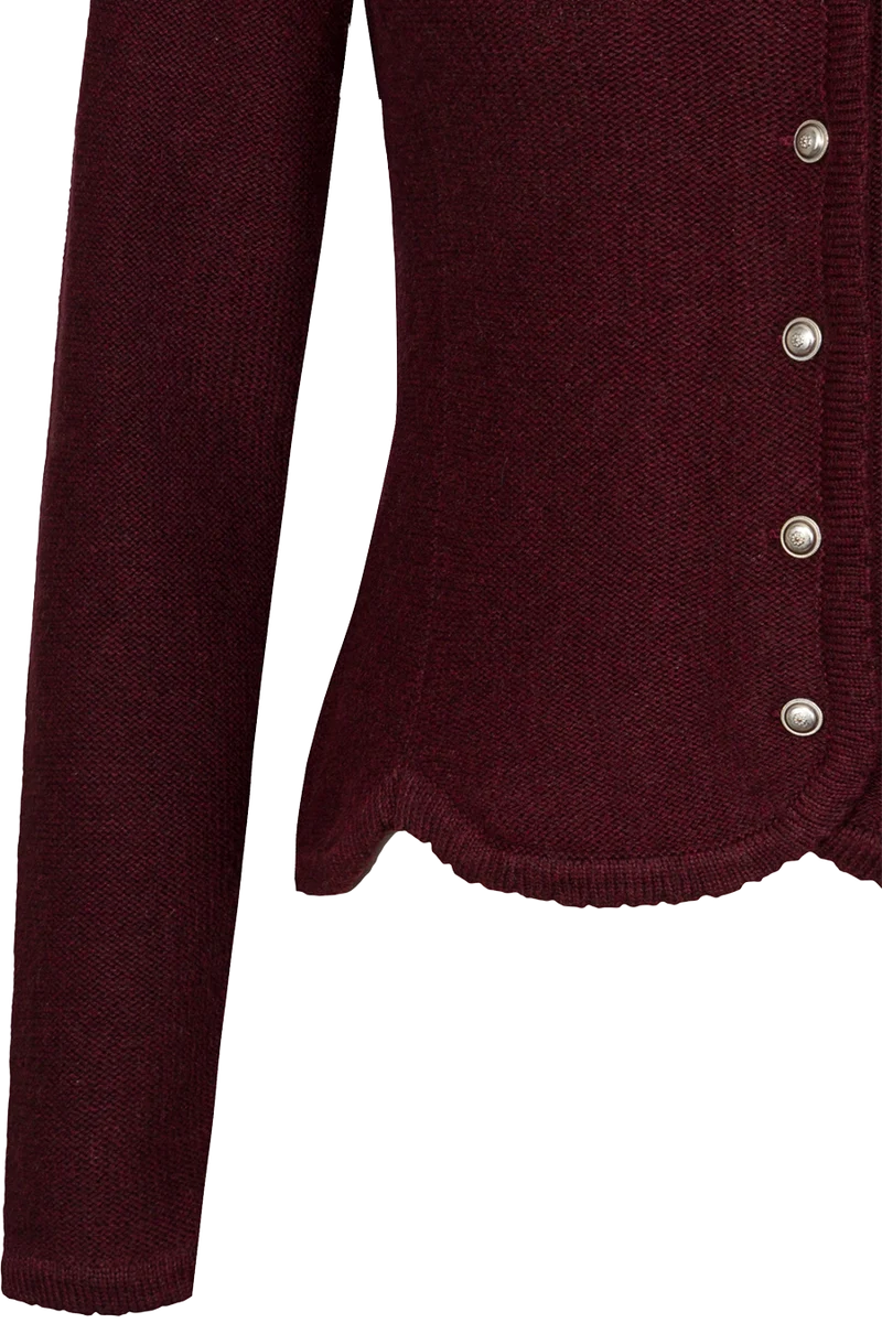 Damen Dirndljacke Strickjacke tailliert - wine