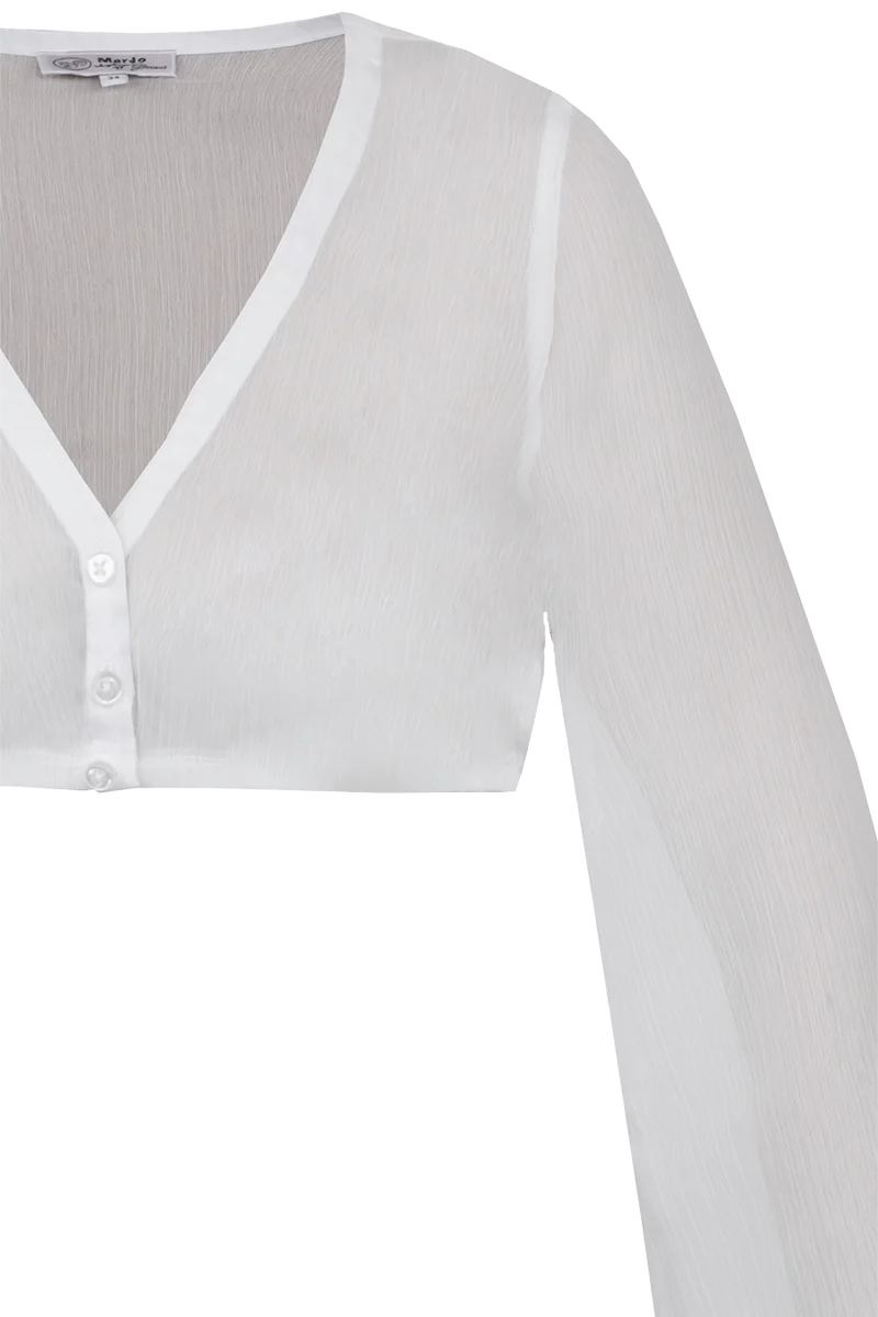 Dirndlbluse mit weiten Ärmeln - offwhite