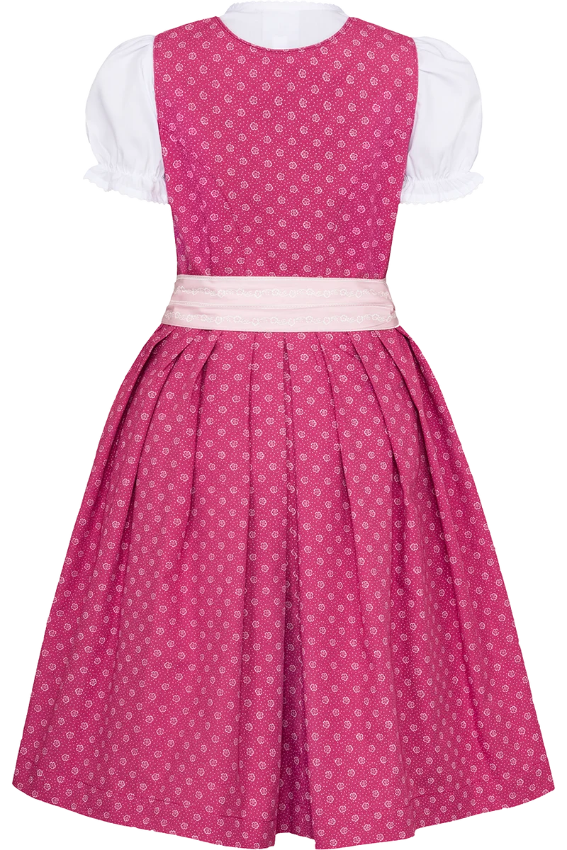 Kinderdirndl aus Baumwolle mit Bluse - pink