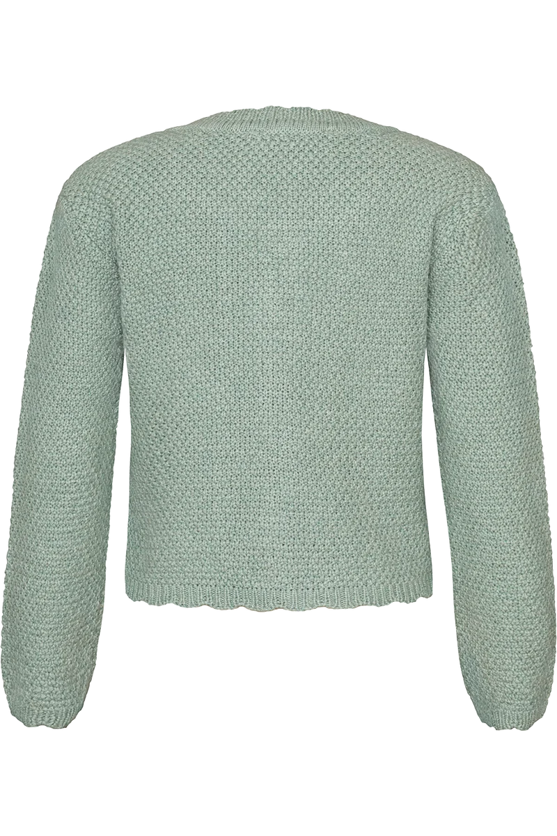 Kinder Trachten-Strickjacke mit Baumwolle - salbei