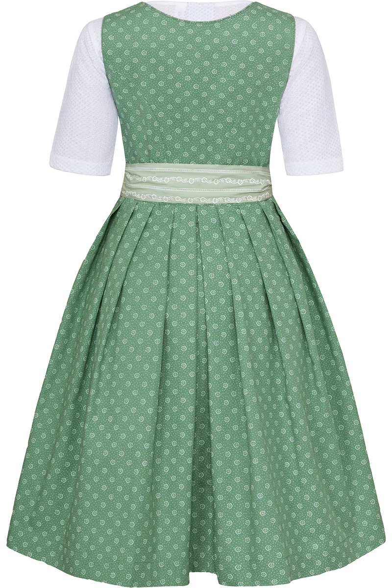 Kinderdirndl aus reiner Baumwolle - lindgrün