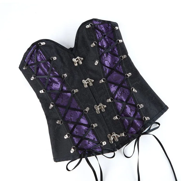 Gothic-Riemchenkorsett mit Schnalle für Damen