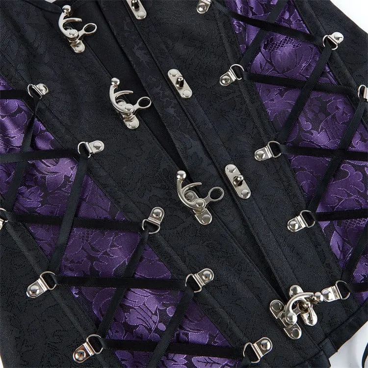 Gothic-Riemchenkorsett mit Schnalle für Damen