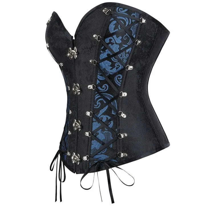 Gothic-Riemchenkorsett mit Schnalle für Damen