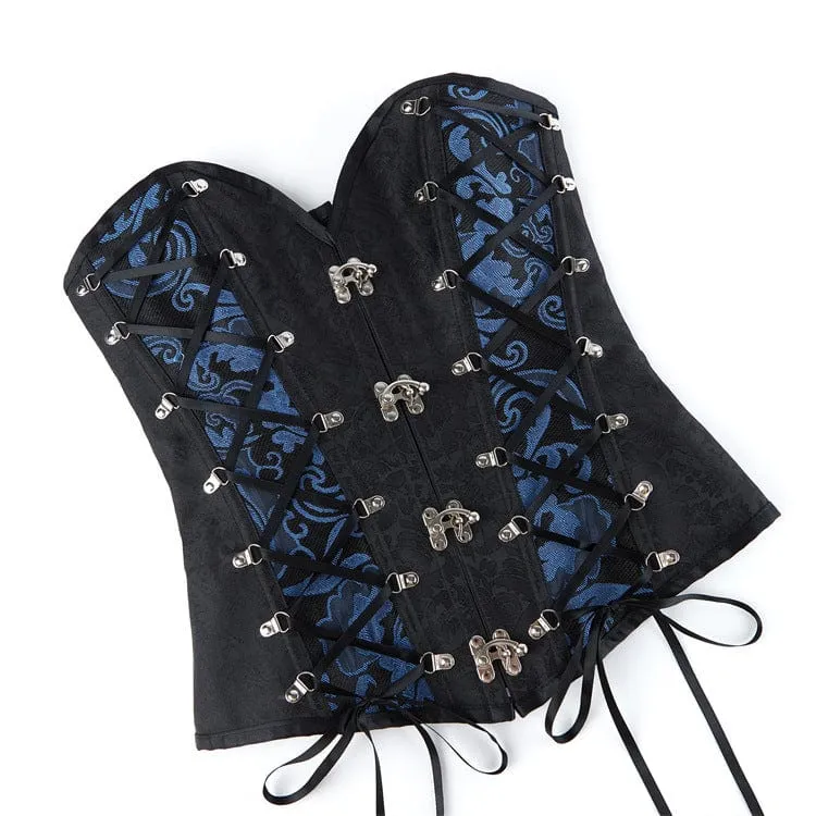 Gothic-Riemchenkorsett mit Schnalle für Damen