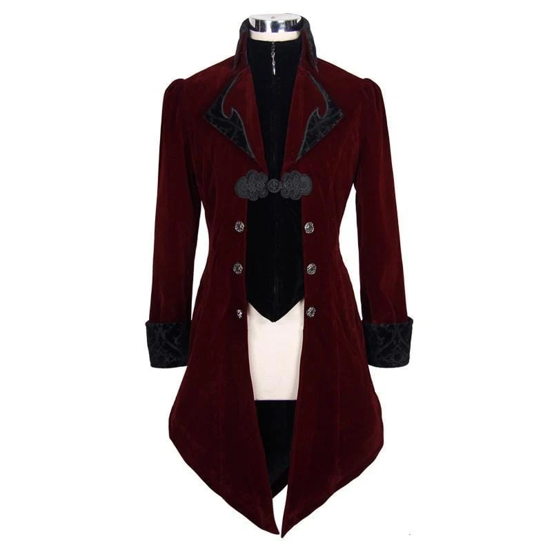 Gothic-Frack für Herren im Vintage-Stil mit Rüschenärmeln