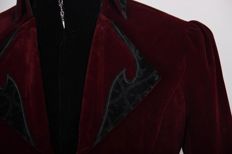 Gothic-Frack für Herren im Vintage-Stil mit Rüschenärmeln