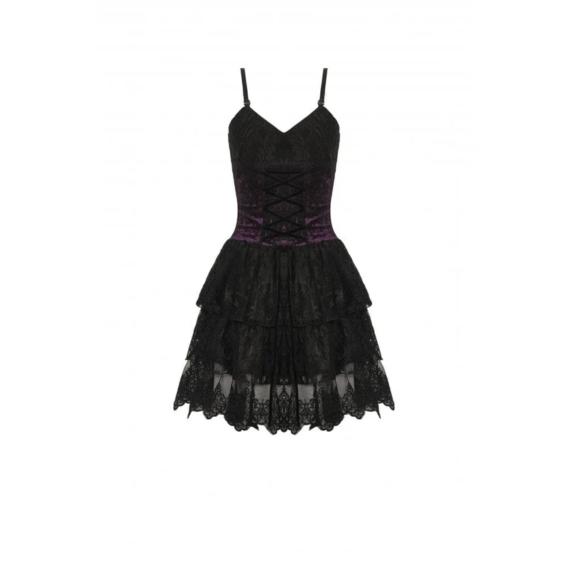 Gothic-Spitzenkleid mit Lagenlook für Damen, Abschlusskleid