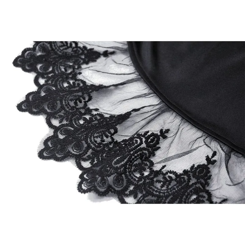 Gothic-Spitzenkleid mit Lagenlook für Damen, Abschlusskleid
