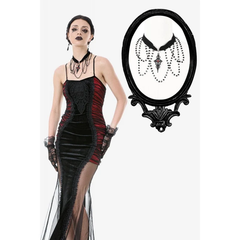 Gothic Mehrlagiges Samt-Halsband für Damen