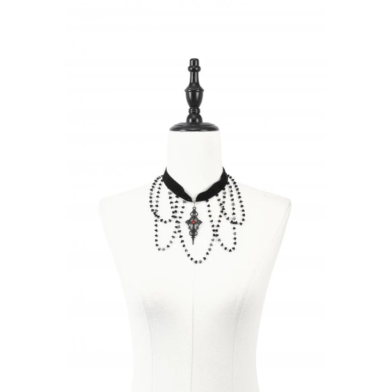 Gothic Mehrlagiges Samt-Halsband für Damen