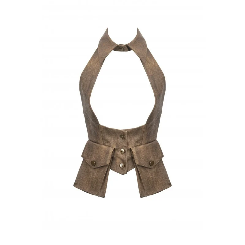 Steampunk-Utility-Weste für Damen mit Cargotaschen