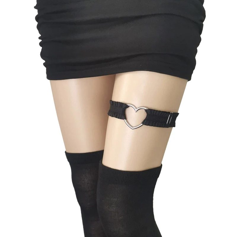 Elastisches Strumpfband mit Punk-Herz für Damen