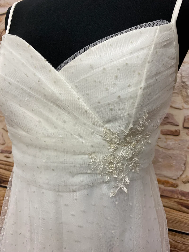 Vintage Brautkleid kurz ivory Tüll Lilly Gr. 42 Standesamt