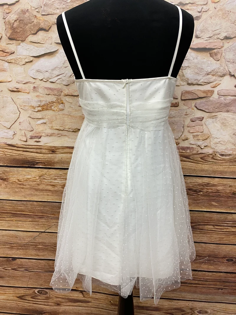 Vintage Brautkleid kurz ivory Tüll Lilly Gr. 42 Standesamt