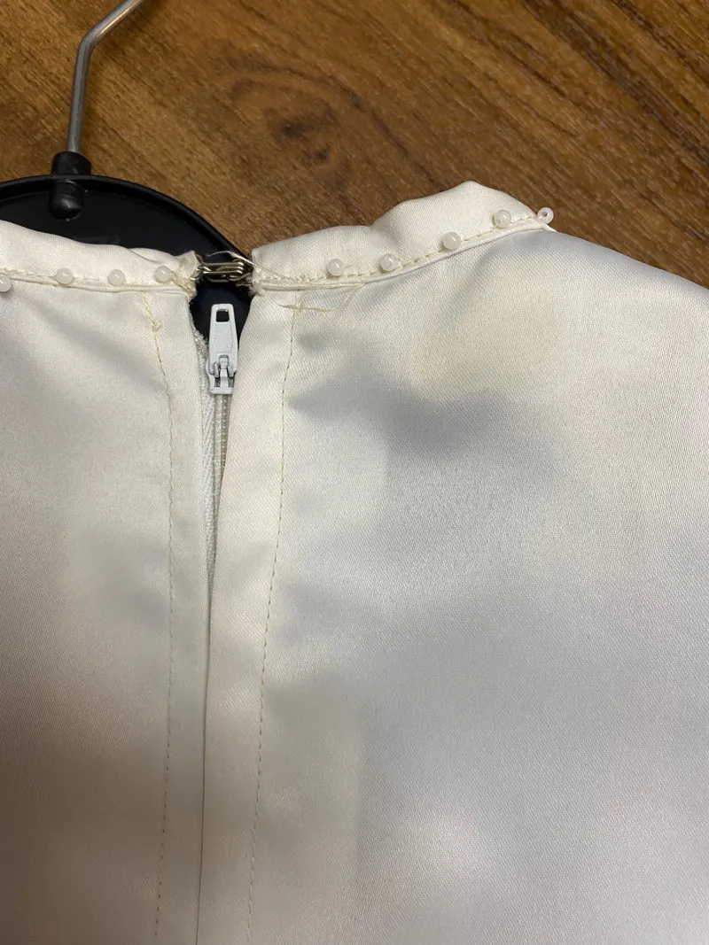 Glitzerndes Vintage-Brautkleid mit Puffärmeln – Gr. 42