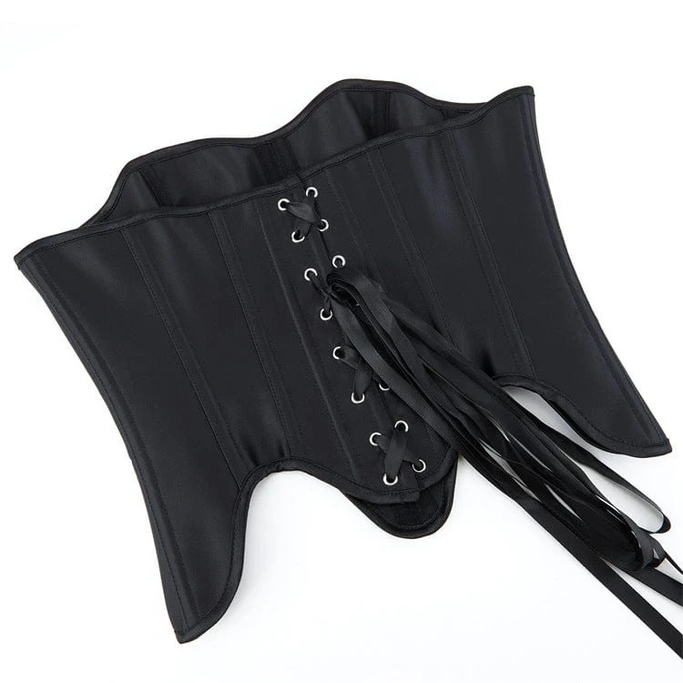 Gothic-Überbrustkorsett mit unregelmäßigen Stäbchen und Schnürung für Damen