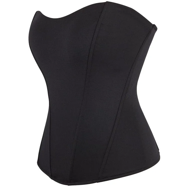 Gothic-Vollbrustkorsett für Damen in Volltonfarbe und elastischem Material