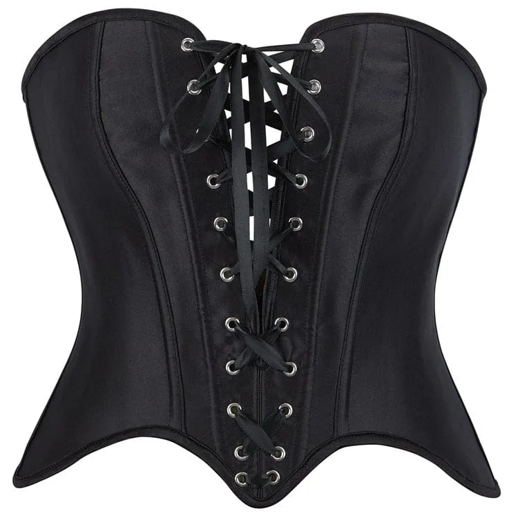 Damen Gothic-Vollbrustkorsett mit tiefem Ausschnitt und Schnürung