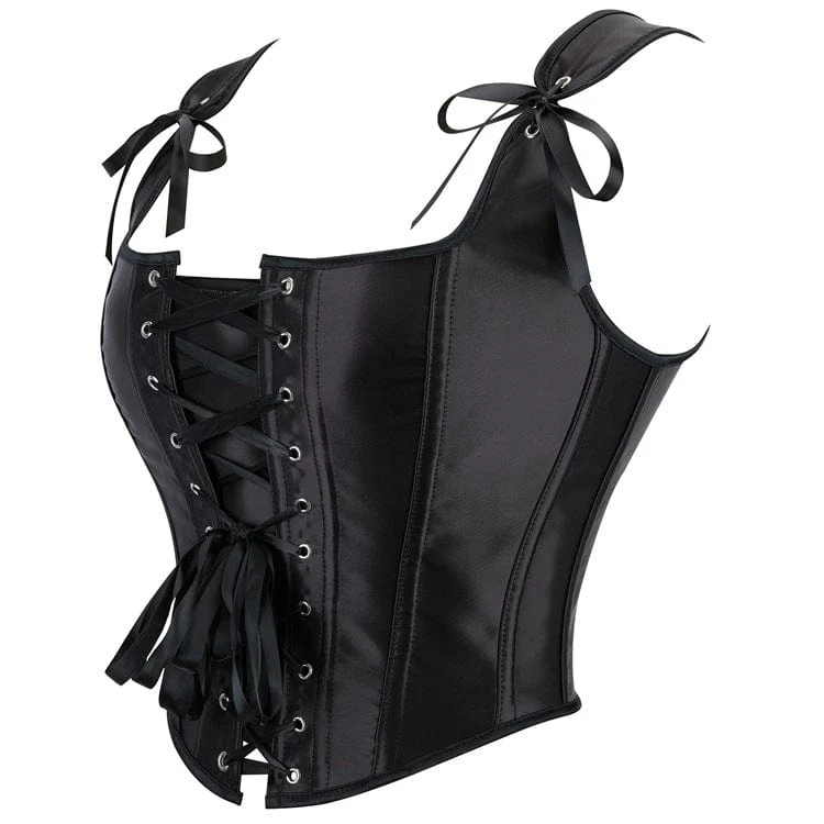 Gothic-Überbrustkorsett mit Schnürung und Stäbchen für Damen