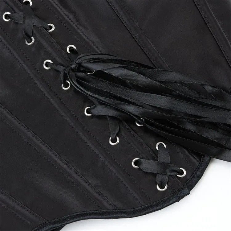 Gothic-Überbrustkorsett mit Schnürung und Stäbchen für Damen