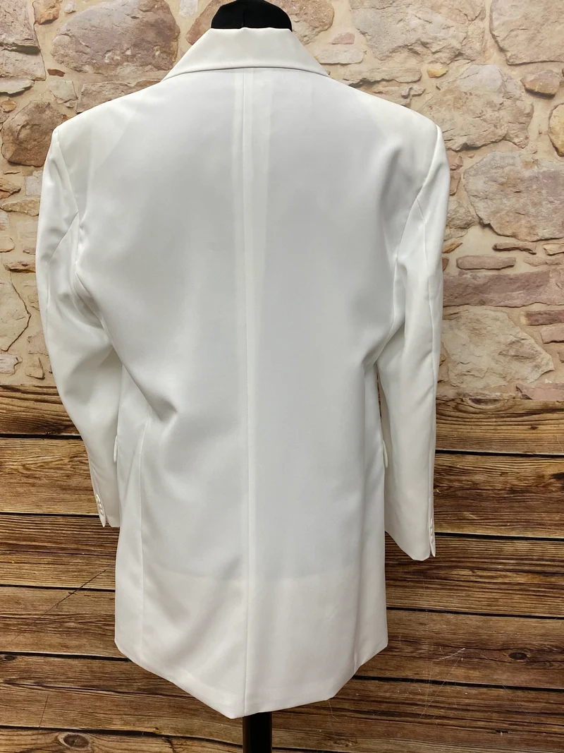 Weißes Longjackett Woolpacker Casual Collection – Größe 50