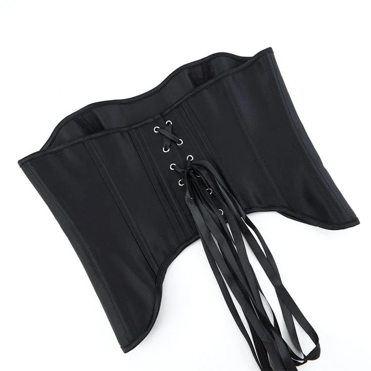 Gothic-Überbrustkorsett mit Schnürung für Damen in Volltonfarbe