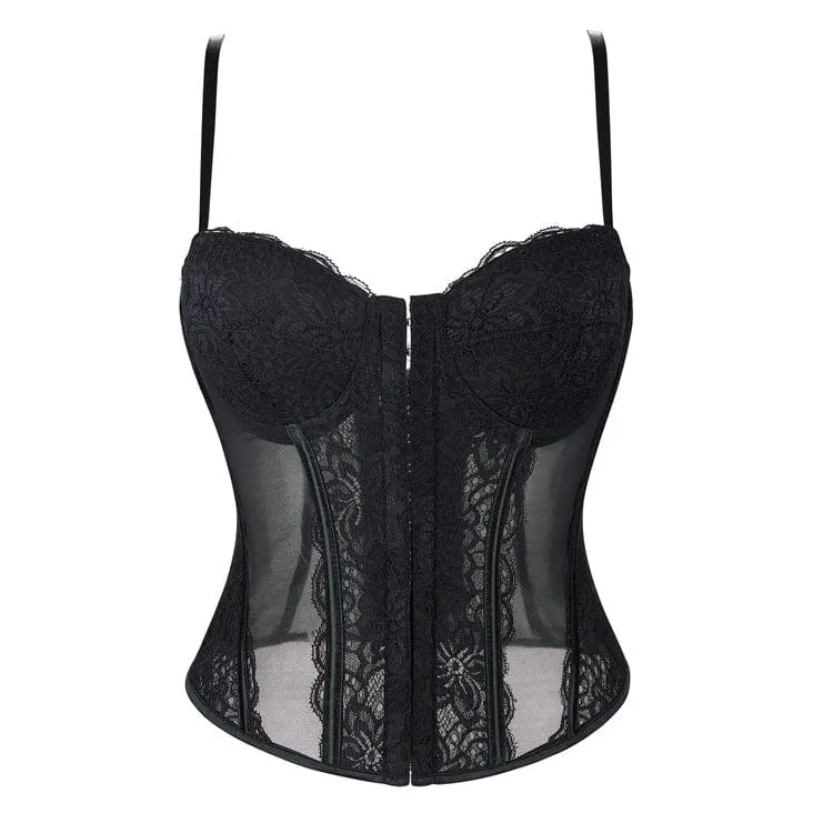 Transparentes Vollbrustkorsett aus Gothic-Spitze für Damen