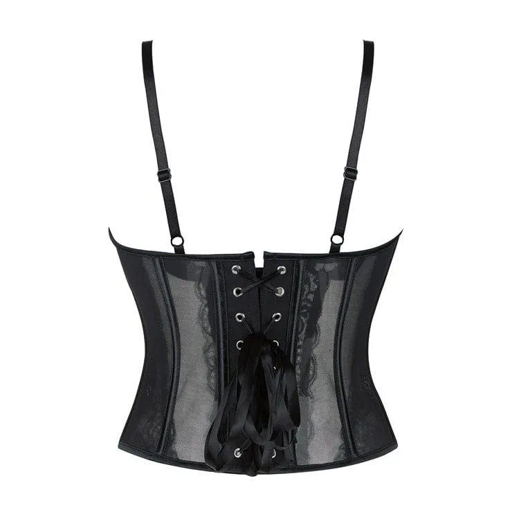 Transparentes Vollbrustkorsett aus Gothic-Spitze für Damen