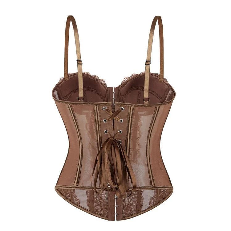 Transparentes Vollbrustkorsett aus Gothic-Spitze für Damen