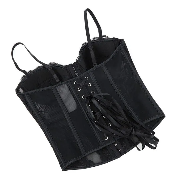 Transparentes Vollbrustkorsett aus Gothic-Spitze für Damen