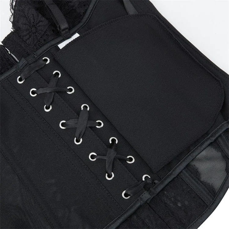 Transparentes Vollbrustkorsett aus Gothic-Spitze für Damen