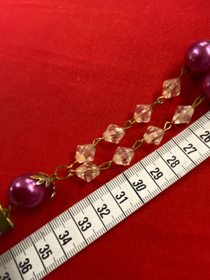 Vintage Halskette im 20er-Jahre-Stil – Rosa Perlen & Quaste