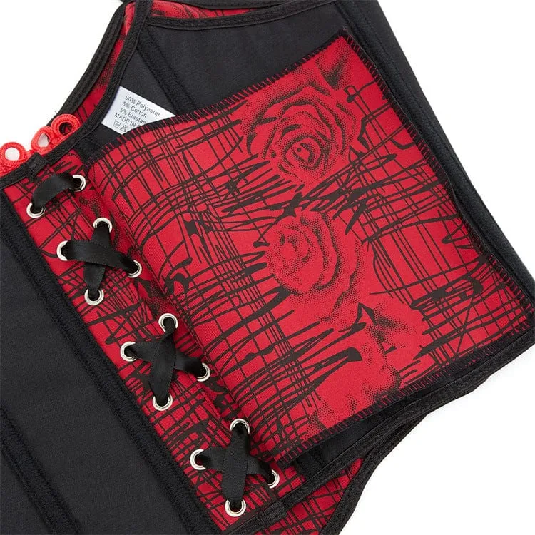 Gothic-Überbrustkorsett mit Frosch-Graffiti-Print für Damen