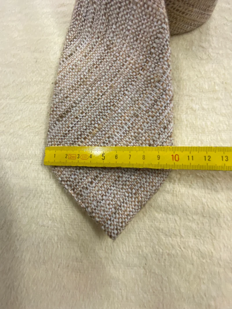 Vintage Strickkrawatte Herren Beige Braun Wollmischung 20er 30er Stil