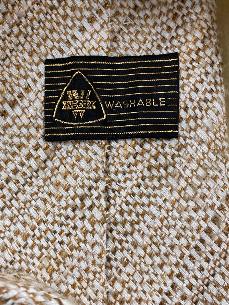 Vintage Strickkrawatte Herren Beige Braun Wollmischung 20er 30er Stil