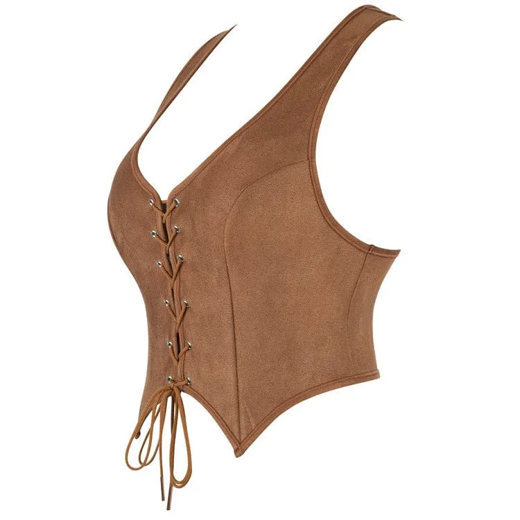 Gothic-Überbrustkorsett mit Fledermaussaum und Schnürung für Damen